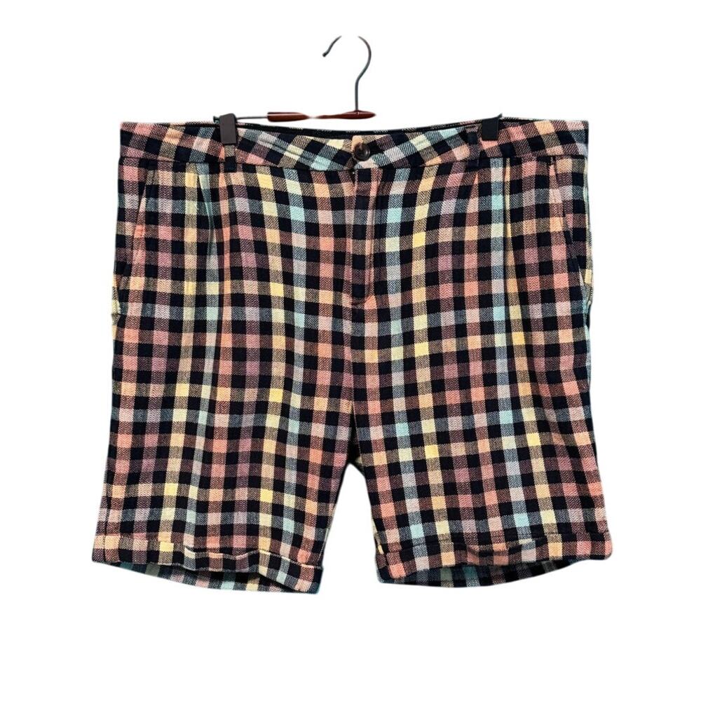 Scotch & Soda Blue and Pink Flat Front Shorts